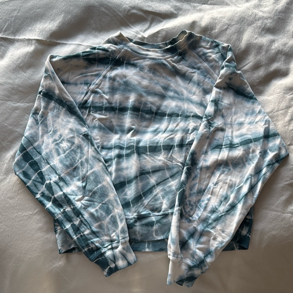 Electric & Rose Sweatshirt Relaxed Blue & White Tye-Dye M